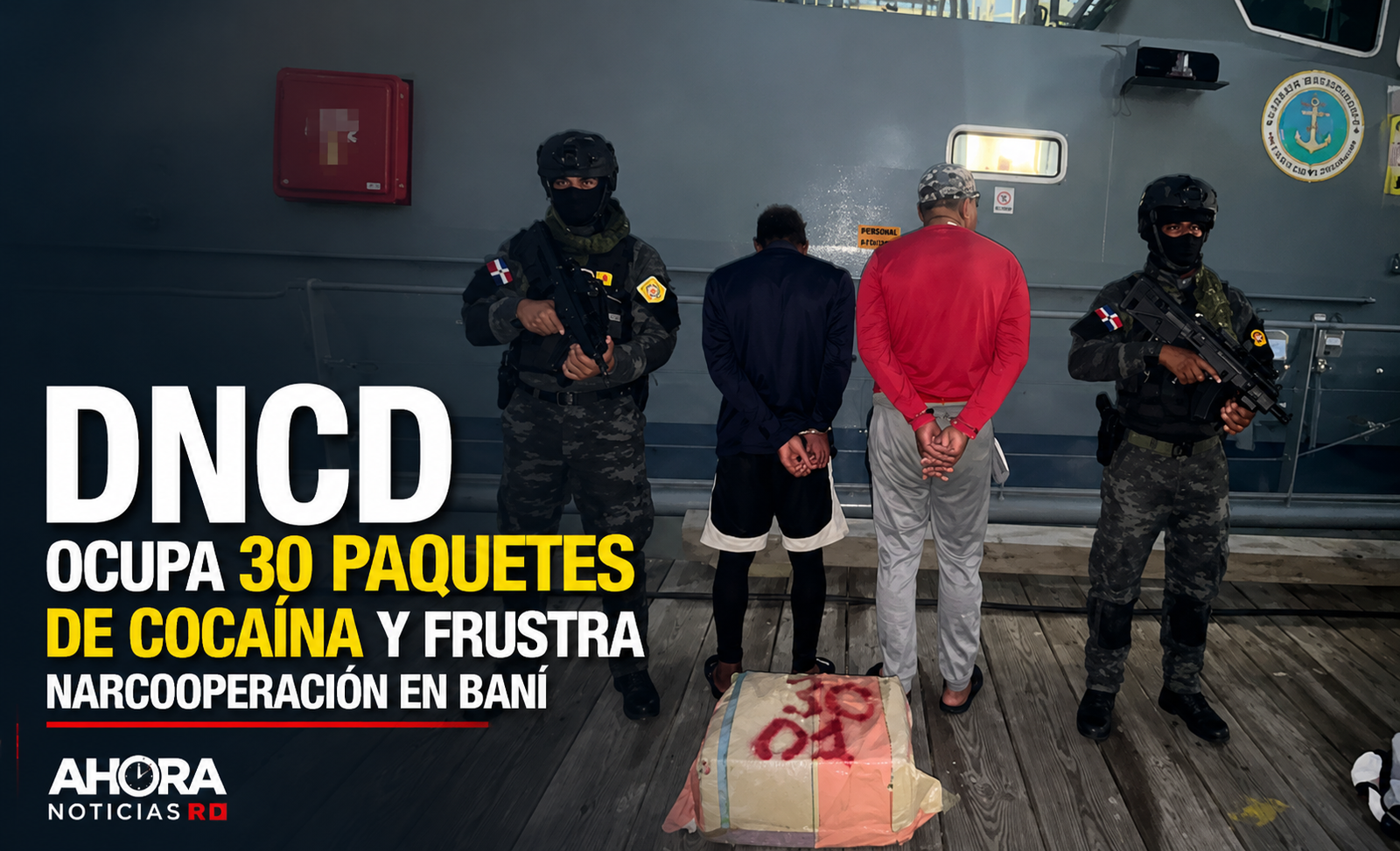 30 paquetes de cocaína en Baní