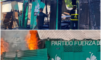 Incendio en local de Fuerza del Pueblo