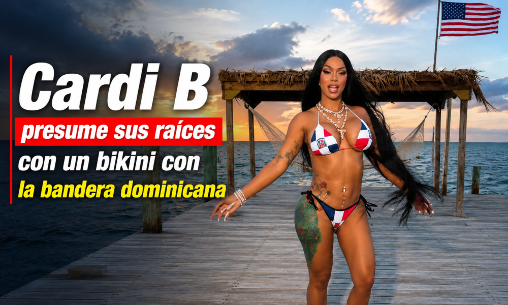 Cardi B presume sus raíces con un bikini con la bandera dominicana