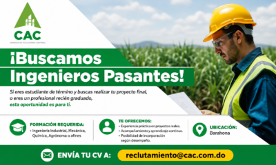 Consorcio Azucarero Central abre convocatoria para ingenieros pasantes en Barahona