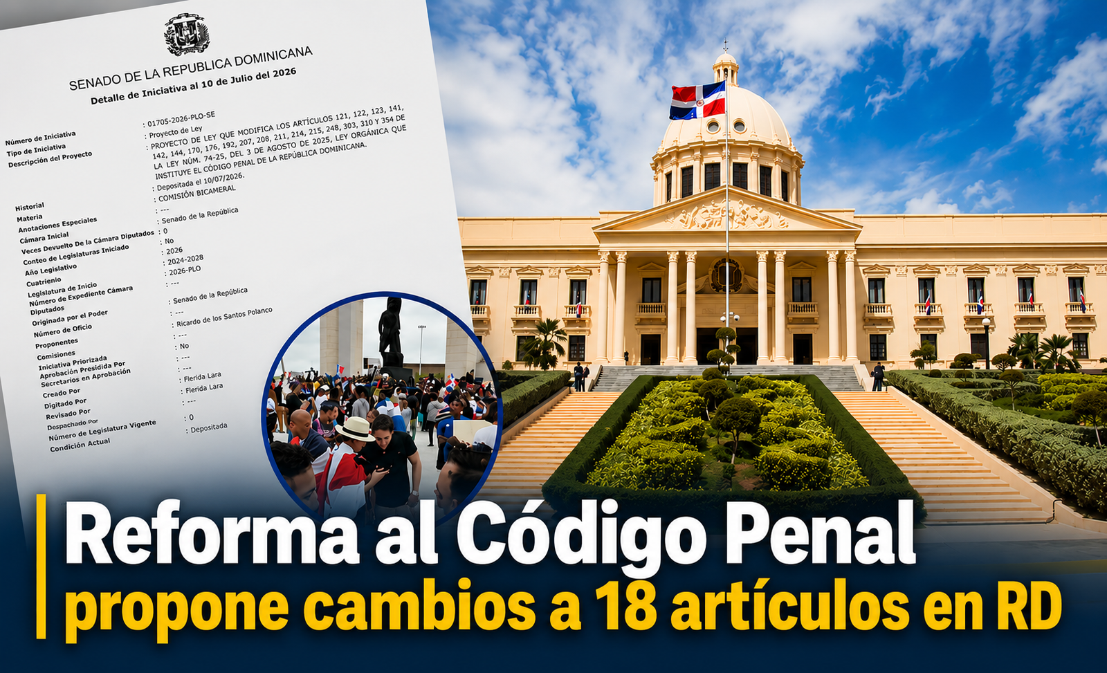 Reforma al Código Penal propone cambios a 18 artículos en RD