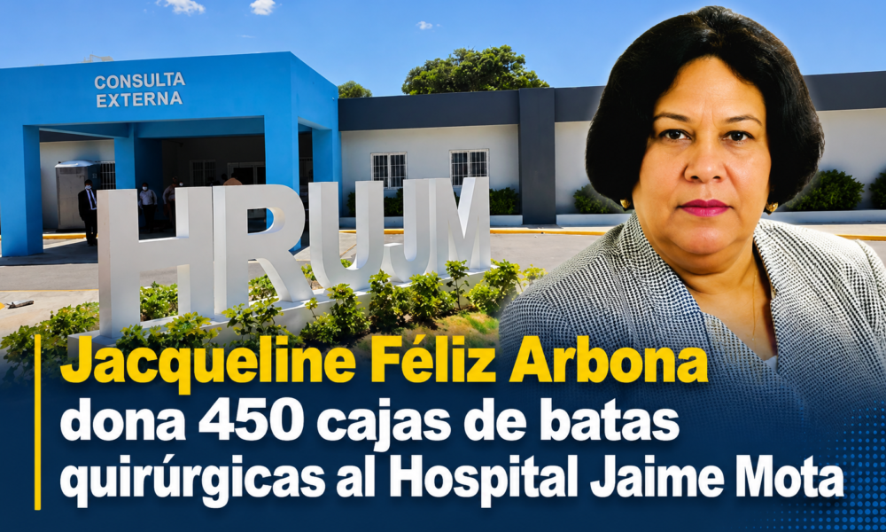 Jacqueline Féliz Arbona dona 450 cajas de batas quirúrgicas al Hospital Jaime Mota