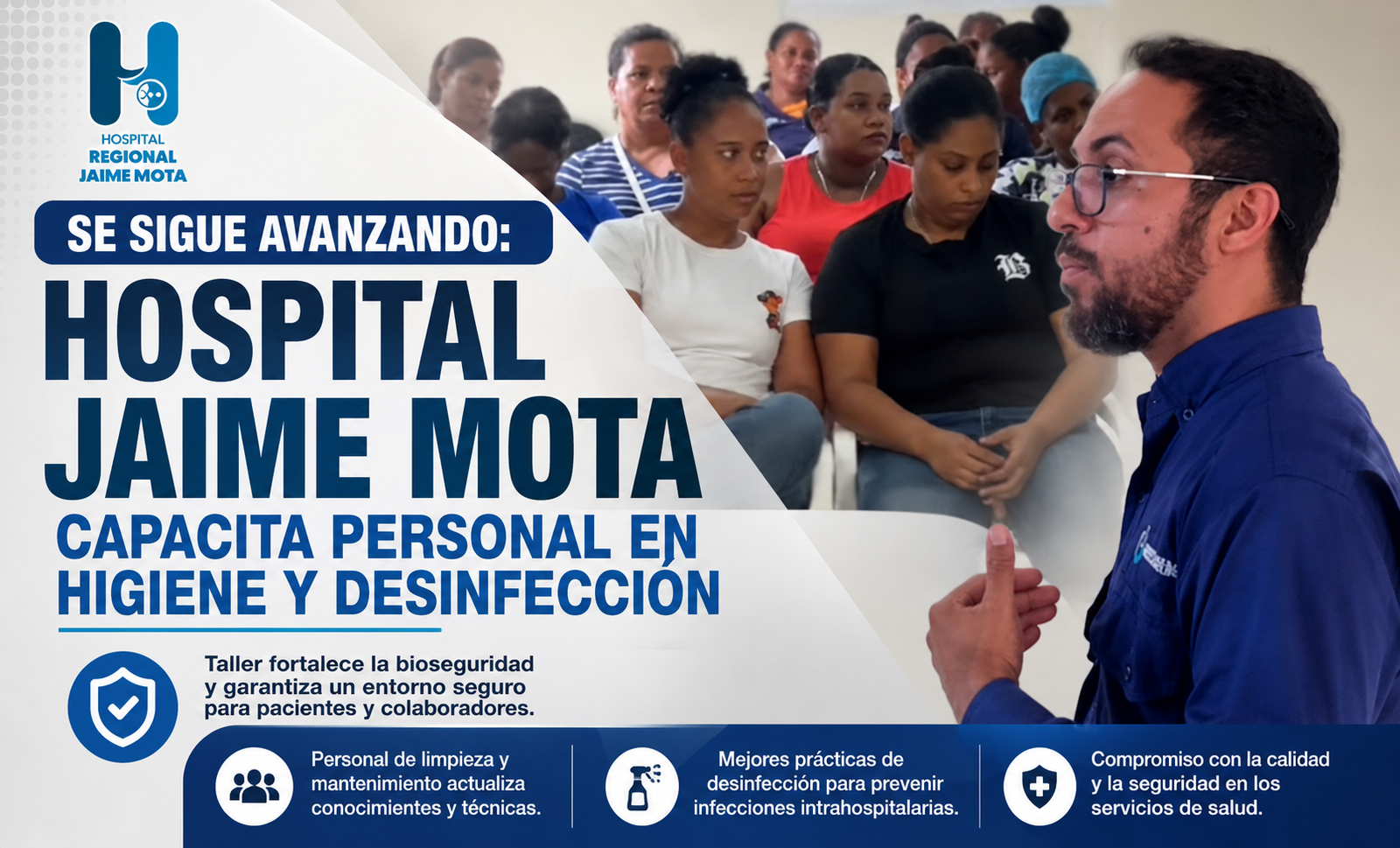 Hospital Jaime Mota capacita personal en higiene y desinfección