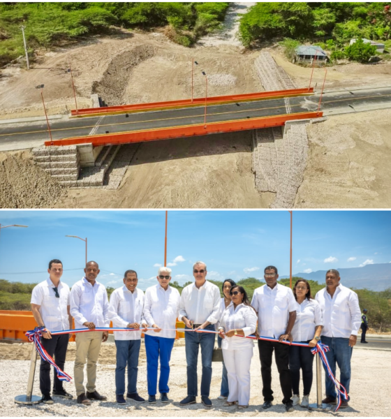 Abinader inaugura puente en Boca de Cachón