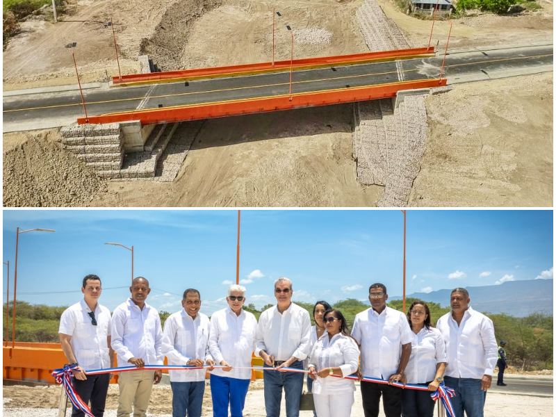 Abinader inaugura puente en Boca de Cachón