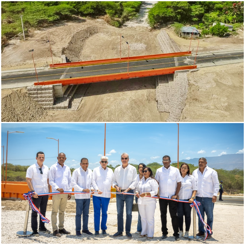 Abinader inaugura puente en Boca de Cachón
