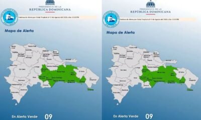 COE coloca ocho provincias y el Distrito Nacional en alerta verde por una onda tropical que provocará aguaceros, tronadas y ráfagas de viento.