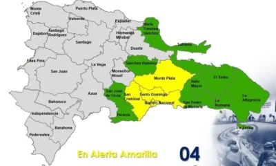 COE coloca en alerta amarilla al DN y tres provincias por onda tropical