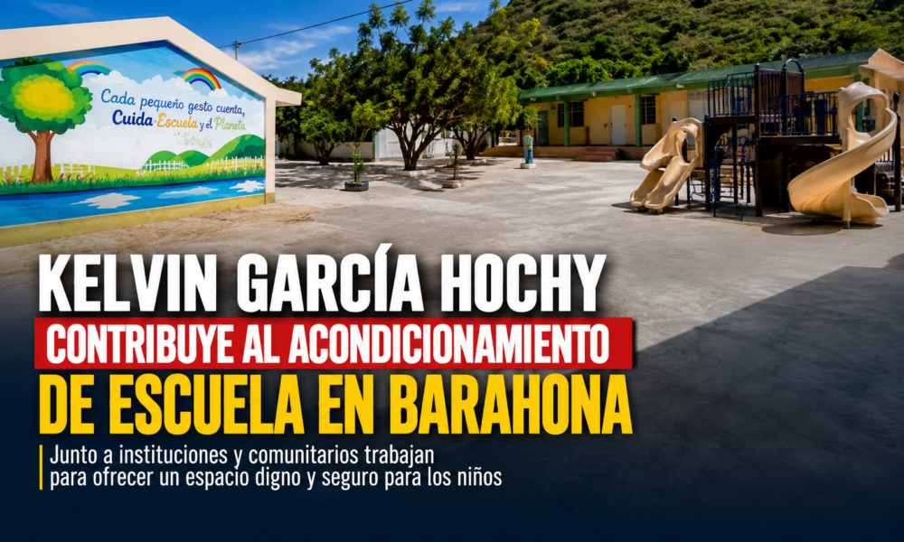 Kelvin García Hochy contribuye al acondicionamiento de escuela en Barahona