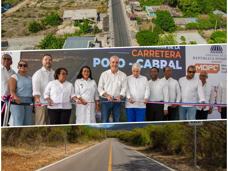 Luis Abinader inauguró la carretera Cabral-Polo, una obra de 20.5 kilómetros que beneficia a unas 27,000 personas y fortalece la conexión vial del sur.