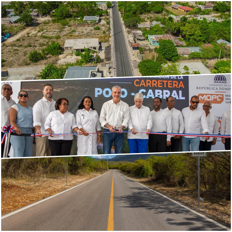 Luis Abinader inauguró la carretera Cabral-Polo, una obra de 20.5 kilómetros que beneficia a unas 27,000 personas y fortalece la conexión vial del sur.