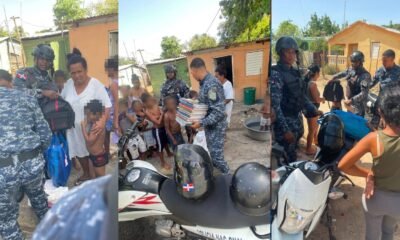 Agentes de la Dirección Regional Sur de la Policía entregan útiles escolares a niños de Camboya, La Raqueta, Los Gandules y Cañada de Papoy.
