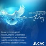 CAC conmemora el Día Internacional de la Paz con llamado a la convivencia en armonía