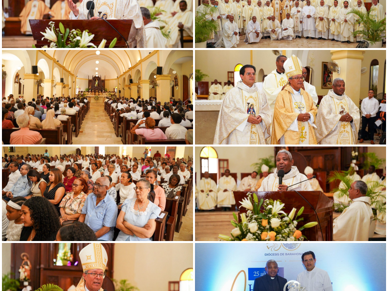 Diócesis de Barahona celebra 25 años de ordenación sacerdotal de los padres Marco Pérez y Secilio Espinal