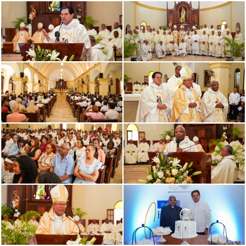 Diócesis de Barahona celebra 25 años de ordenación sacerdotal de los padres Marco Pérez y Secilio Espinal