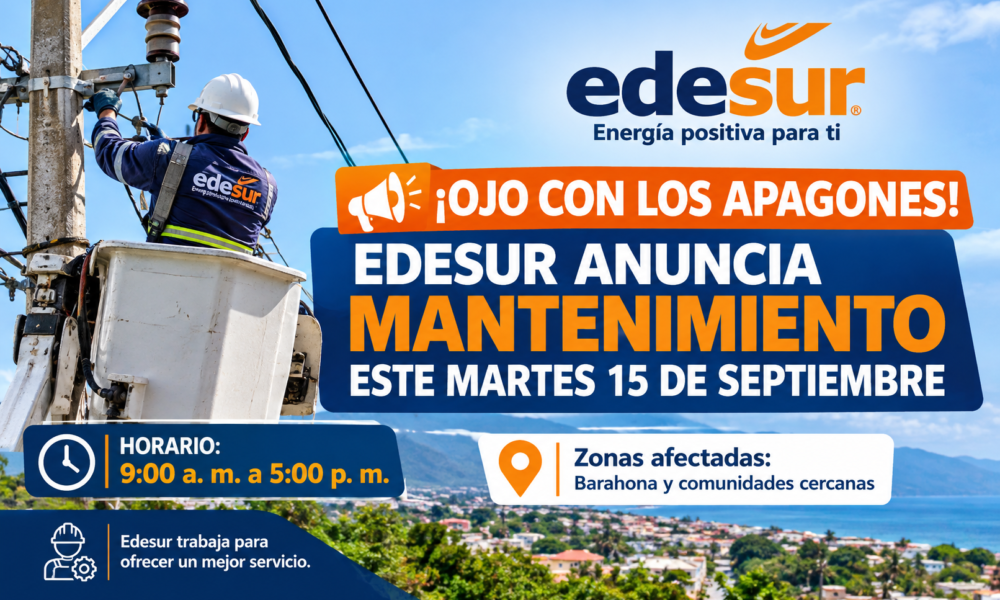 Edesur anuncia mantenimiento en Barahona