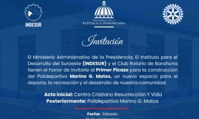 Anuncian primer picazo para construcción del Polideportivo Marino G. Matos en Barahona