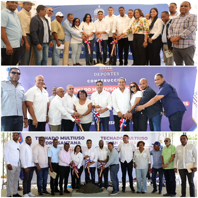Ministro Kelvin Cruz inicia construcción de siete multiusos en el Sur