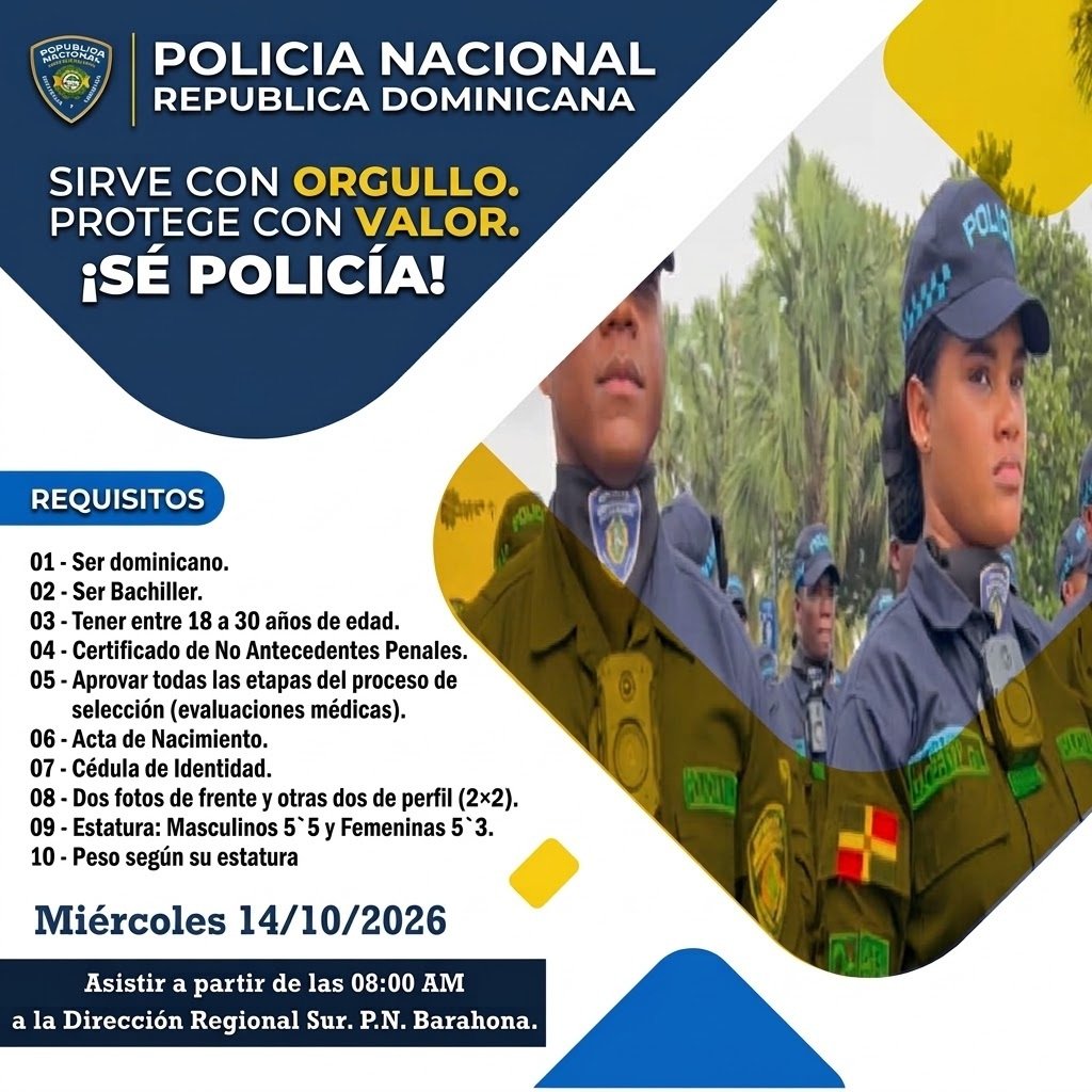 Policía invita a jóvenes del Sur a ingresar a sus filas en octubre