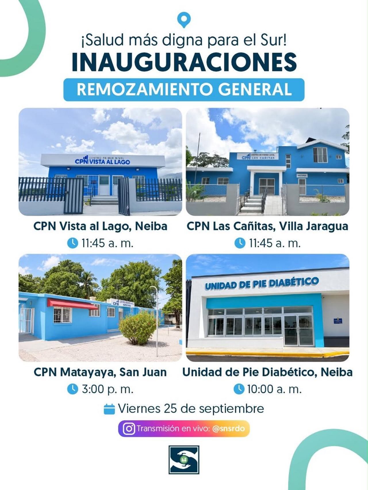 SNS inaugura cuatro centros de salud en Bahoruco y San Juan