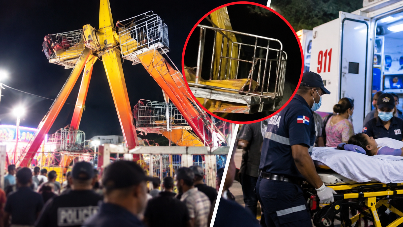 Se desploma juego mecánico en fiestas patronales y deja varios jóvenes heridos en Hato Mayor