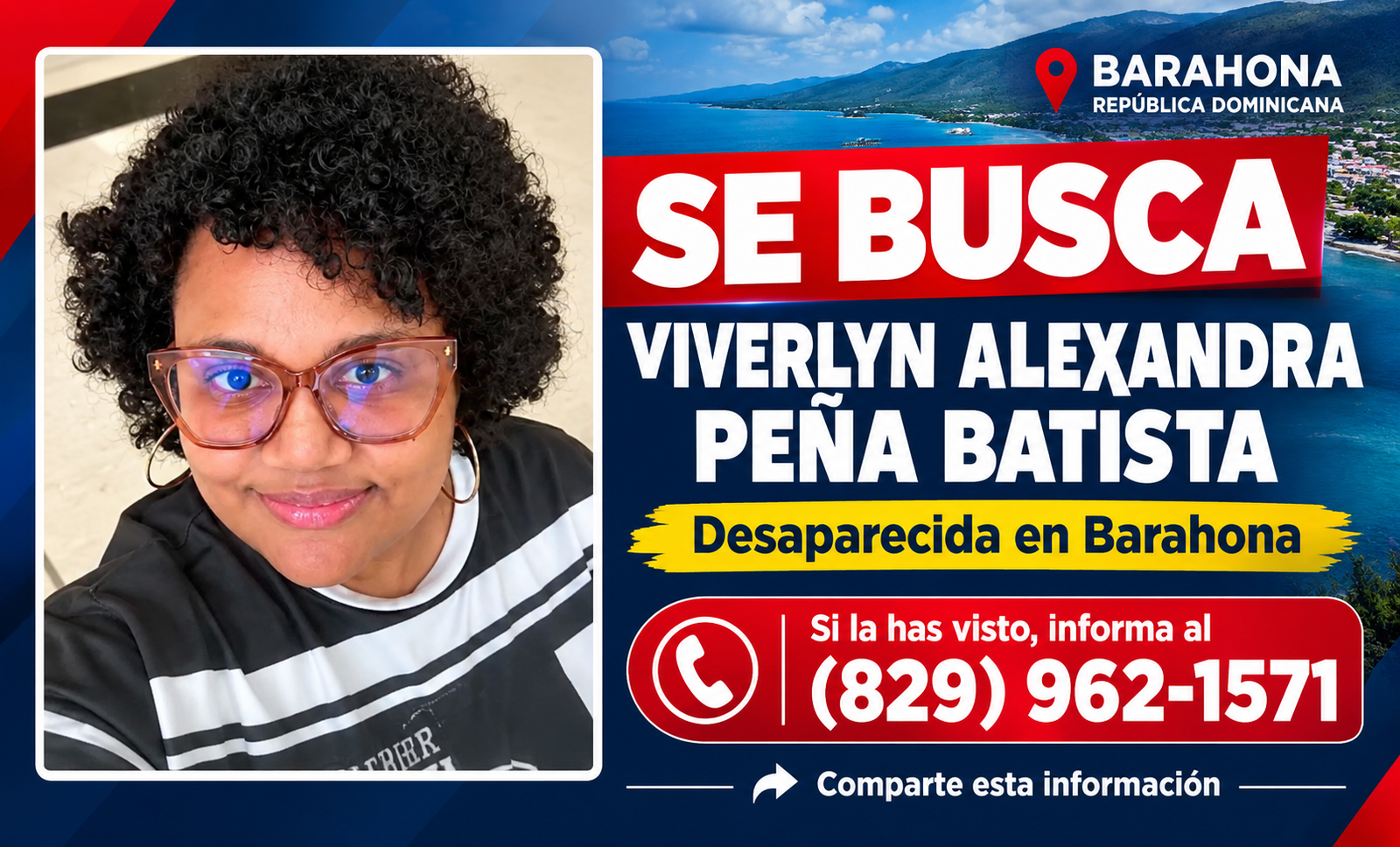Solicitan ayuda para localizar a Viverlyn Alexandra Peña Batista en Barahona