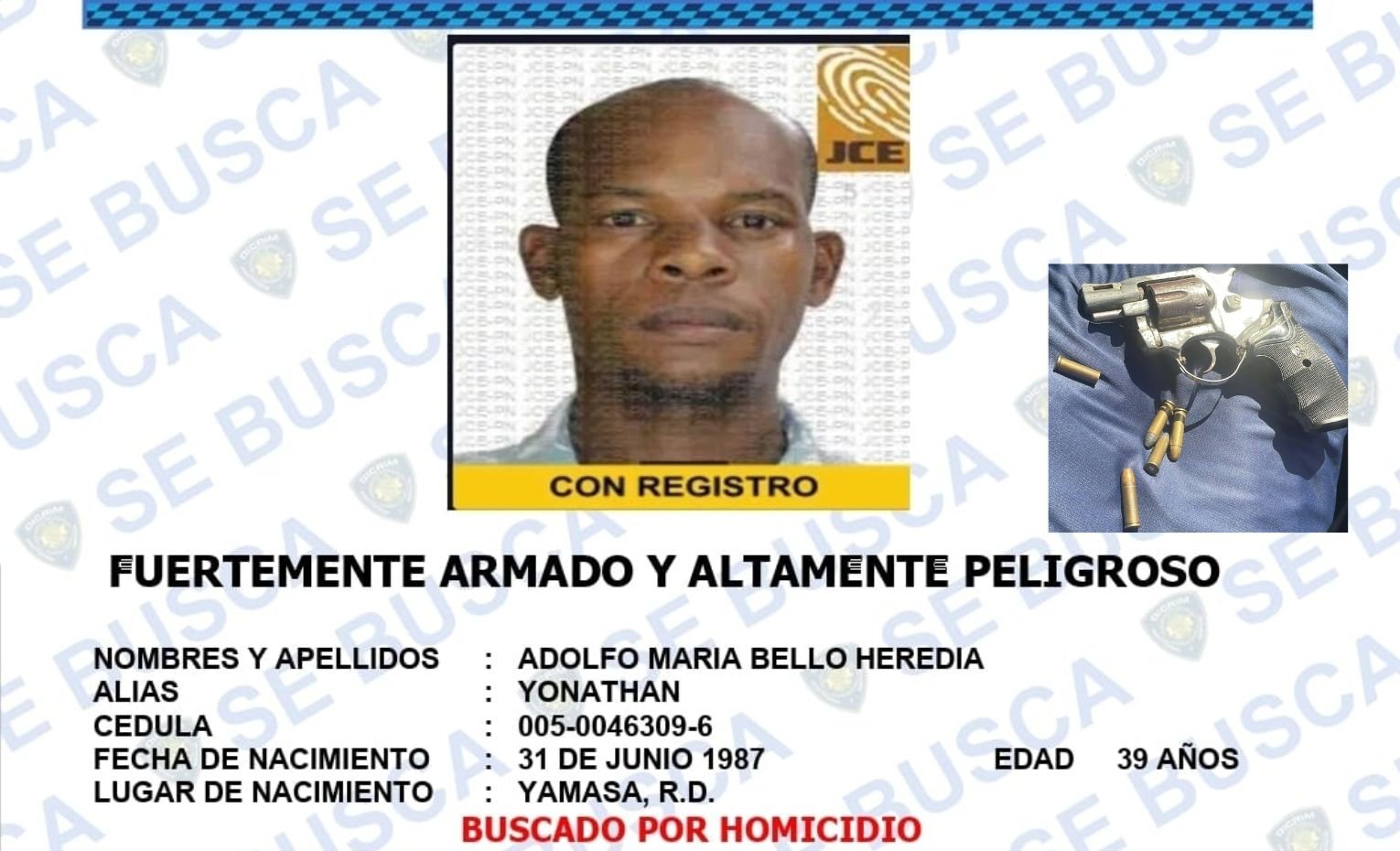 Adolfo María Bello Heredia, alias Yonathan, murió tras un enfrentamiento con agentes del DICRIM en Tamayo, donde era buscado por la justicia.
